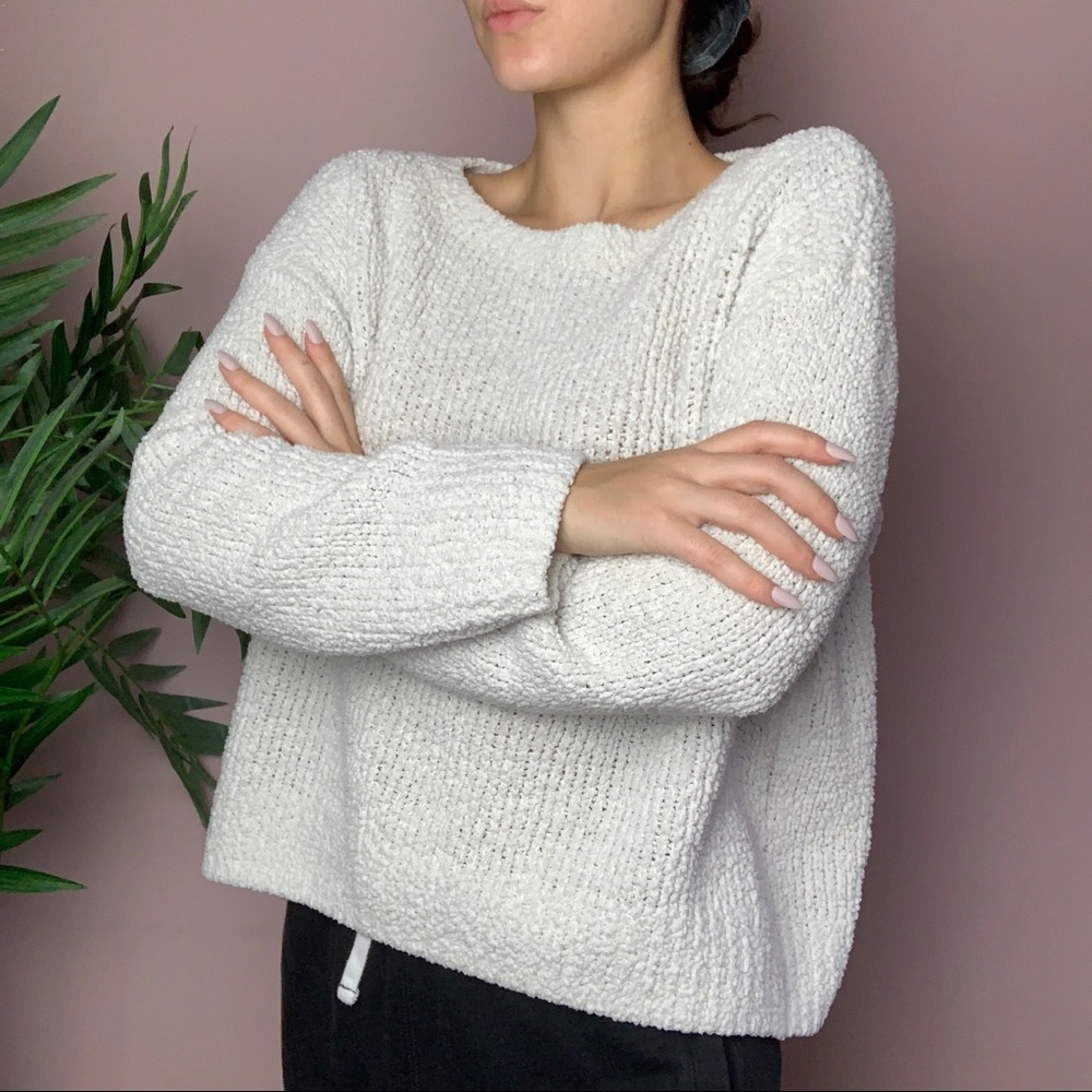 White H&M Cozy Sweater